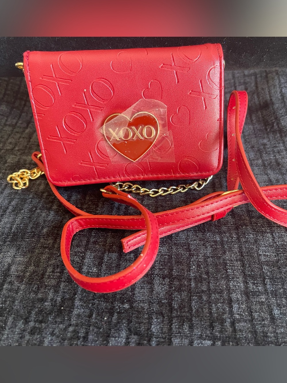 XOXO Red Heart-Accent Crossbody Bag
